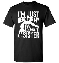Load image into Gallery viewer, I'm Just Here For My Flippin' Sister Gymnastics Brother Tshirt