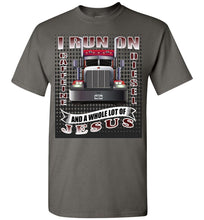 Load image into Gallery viewer, Caffeine Diesel And Jesus Christian Trucker T Shirt