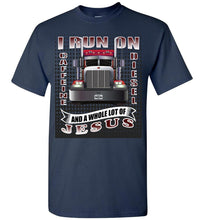 Load image into Gallery viewer, Caffeine Diesel And Jesus Christian Trucker T Shirt