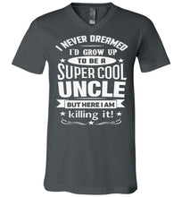 Load image into Gallery viewer, I Never Dreamed I'd Grow Up To Be A Super Cool Uncle But Here I Am Killing It Uncle T Shirt
