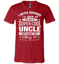 Load image into Gallery viewer, I Never Dreamed I'd Grow Up To Be A Super Cool Uncle But Here I Am Killing It Uncle T Shirt