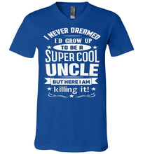 Load image into Gallery viewer, I Never Dreamed I'd Grow Up To Be A Super Cool Uncle But Here I Am Killing It Uncle T Shirt
