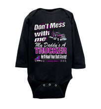 Load image into Gallery viewer, Don't Mess With Me My Daddy's A Trucker Kid's Trucker Tee