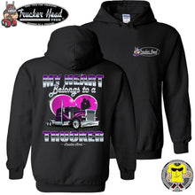 Load image into Gallery viewer, My Heart Belongs To A Trucker Truckers Wife Hoodie